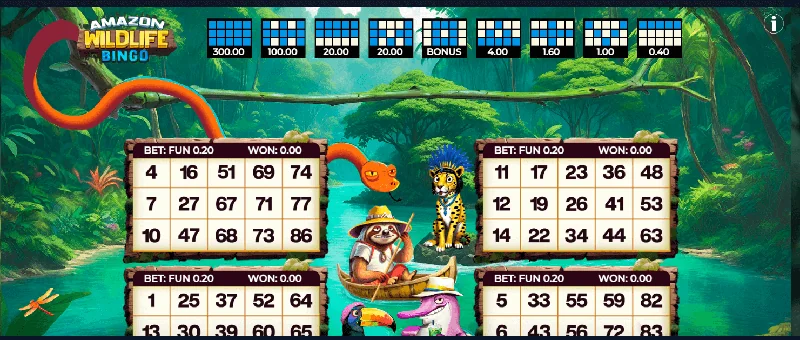 Zrzut ekranu Amazon Wildlife Bingo