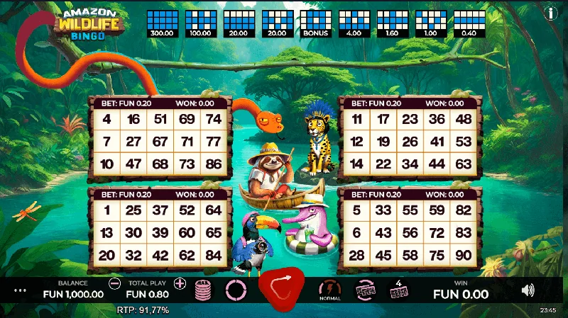 Zrzut ekranu Amazon Wildlife Bingo