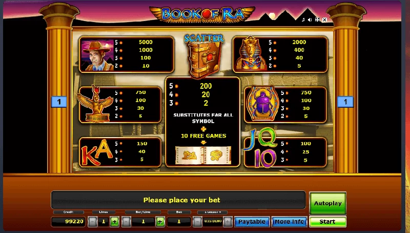 Zrzut ekranu Book Of Ra