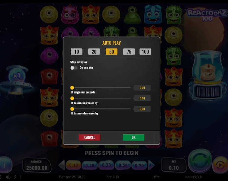 Zrzut ekranu Reactoonz 100