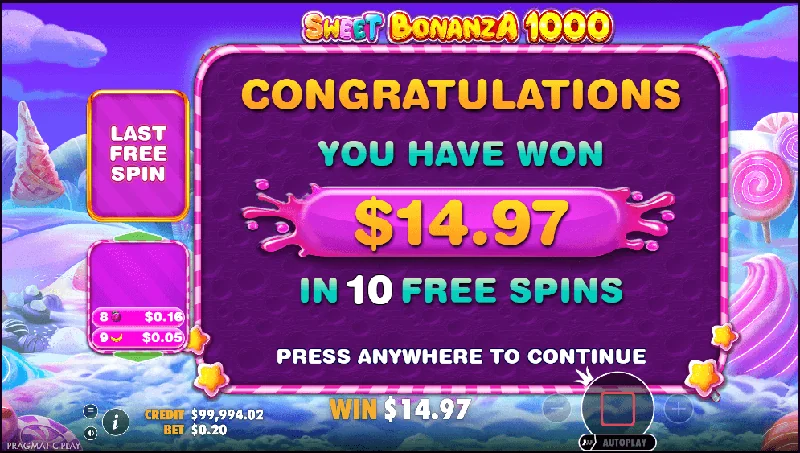 Zrzut ekranu Sweet Bonanza 1000